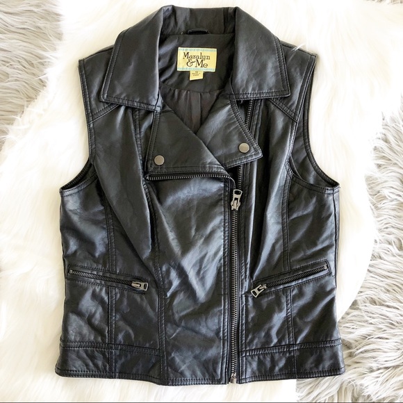 Maralyn & Me Jackets & Blazers - Maralyn & Me Black Moto Style Vegan Leather Vest Maralyn & Me Jackets & Blazers - Maralyn & Me Black Moto Style Vegan Leather Vest